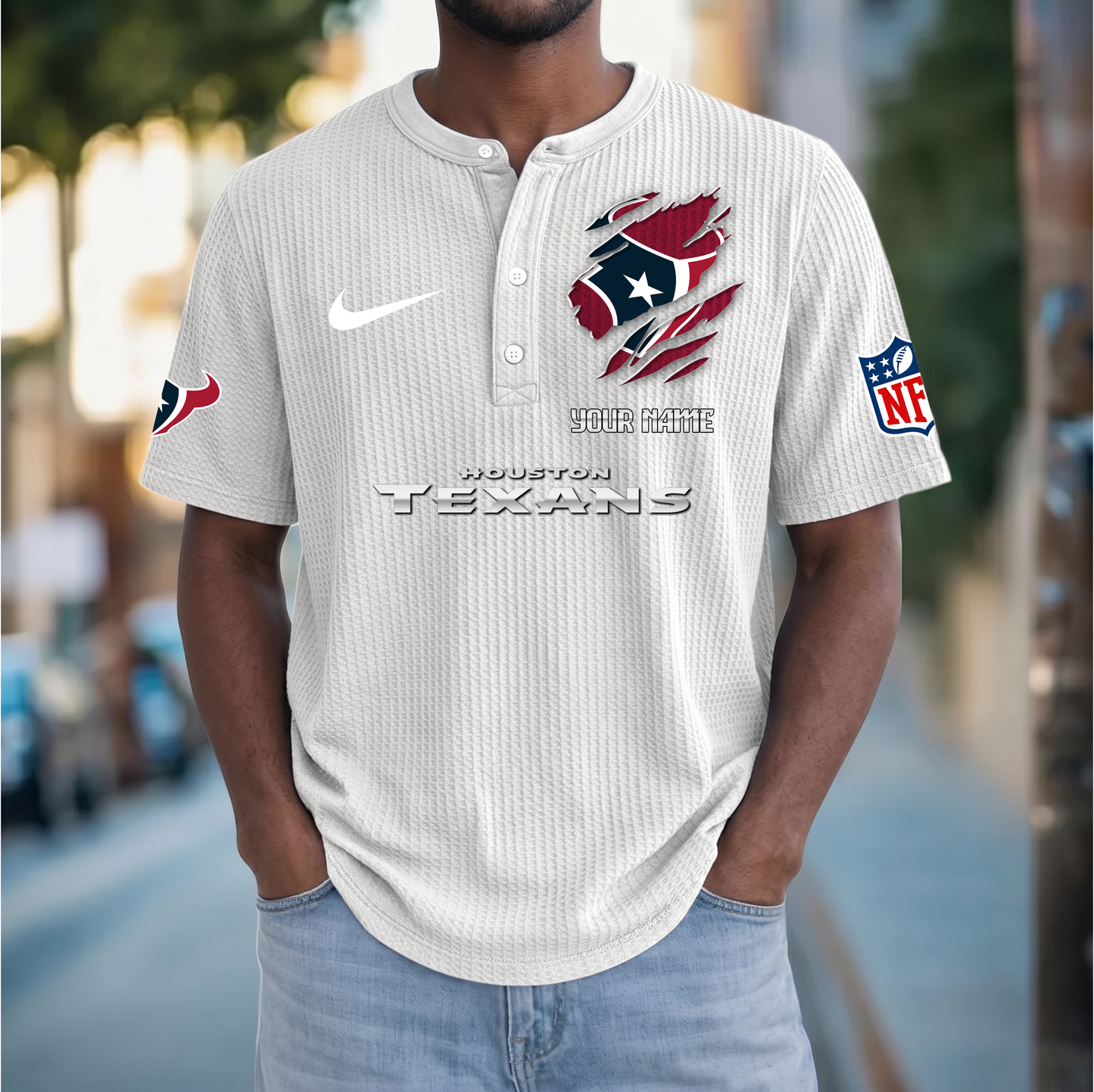 PREMIUM NFL  X  HT Crew neck button Henry Shirt Limited Editions NDT VHM 230426