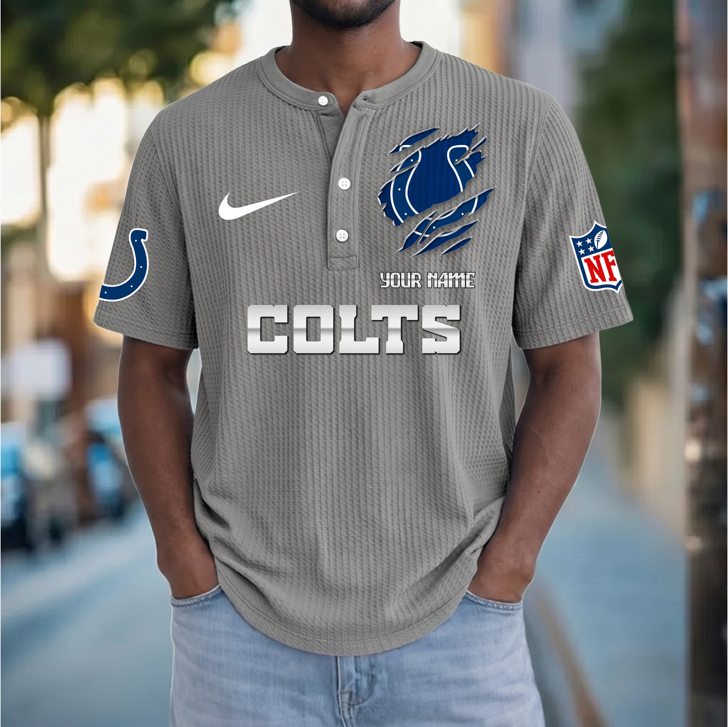 PREMIUM NFL  X  IC Crew neck button Henry Shirt Limited Editions NDT VHM 230426