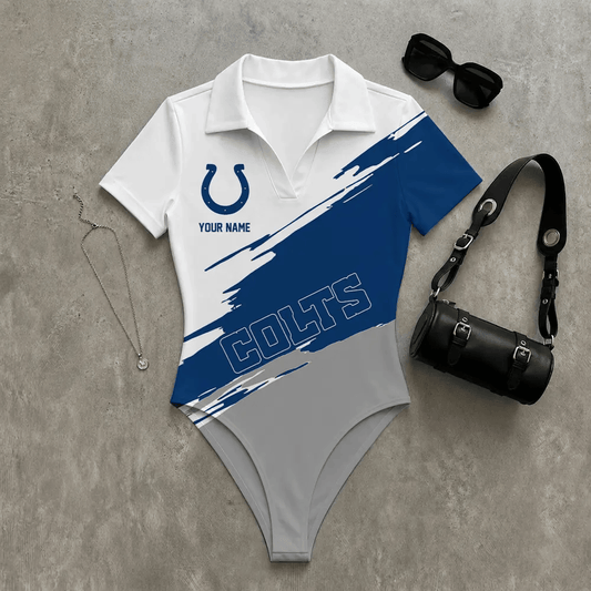 PREMIUM NFL X IND Women's Slim-Fit V-Neck Polo Bodysuit NDT LVH 270526
