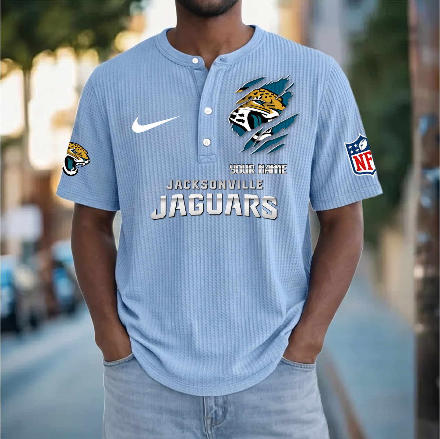 PREMIUM NFL  X  JJ Crew neck button Henry Shirt Limited Editions NDT VHM 230426