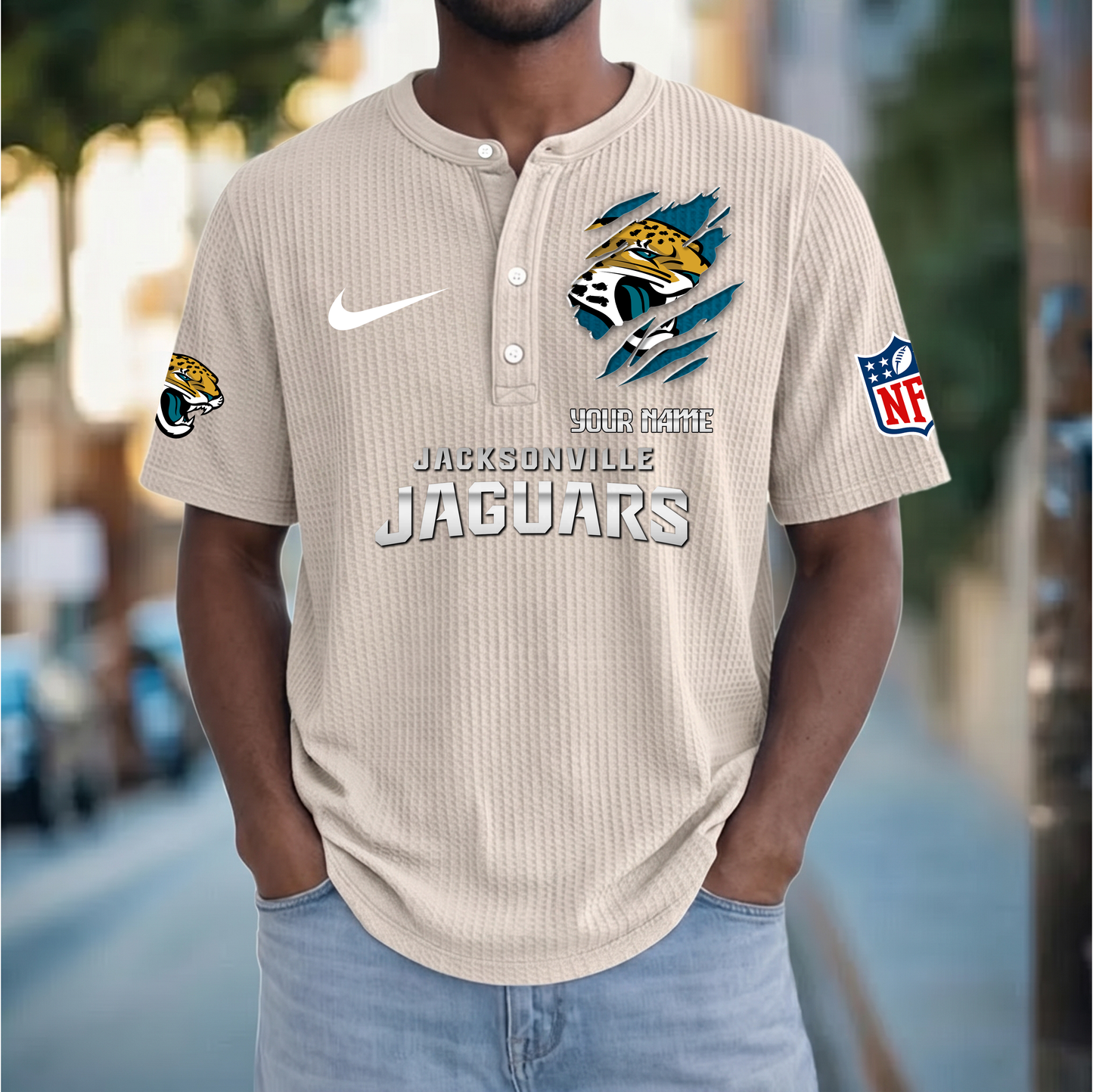 PREMIUM NFL  X  JJ Crew neck button Henry Shirt Limited Editions NDT VHM 230426