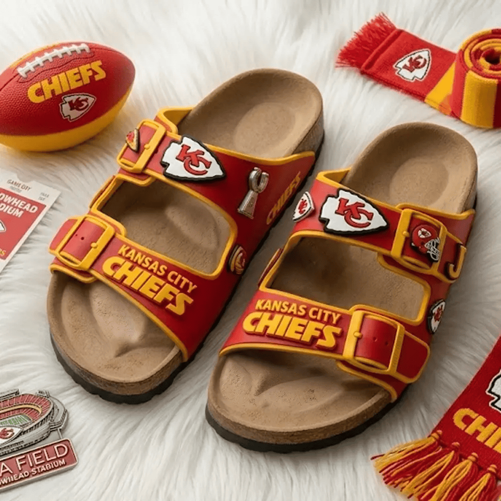 PREMIUM NFL X KC Birken-Inspired Double-Strap Sandals For Summer Holiday NDT VHM 270426