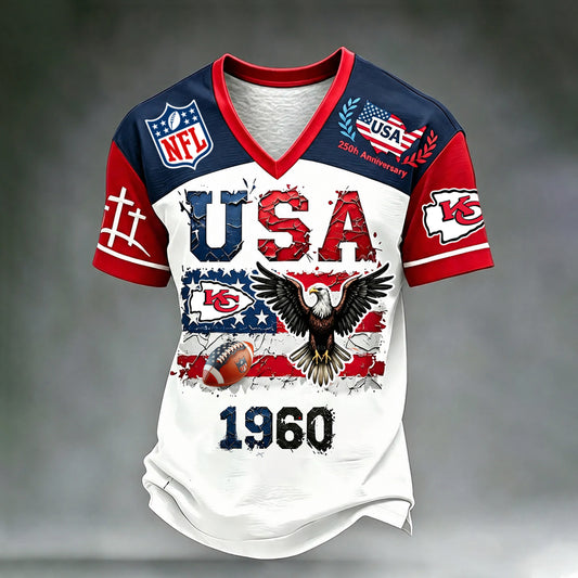 PREMIUM NFL X KC LUXURY V-Neck T- Shirt V3 130626