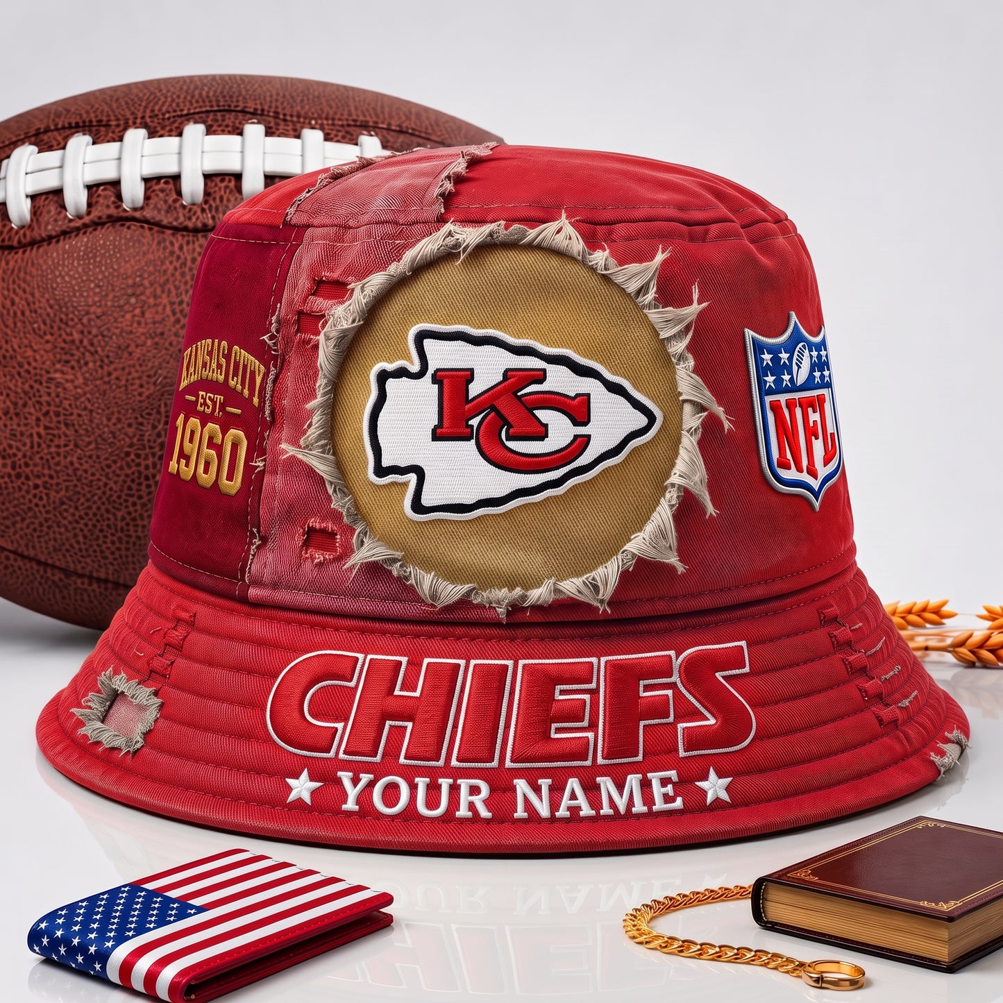 PREMIUM NFL  X KCC EXCLUSIVE Torn Fabric Legacy Bucket Hat For New Season 290626.