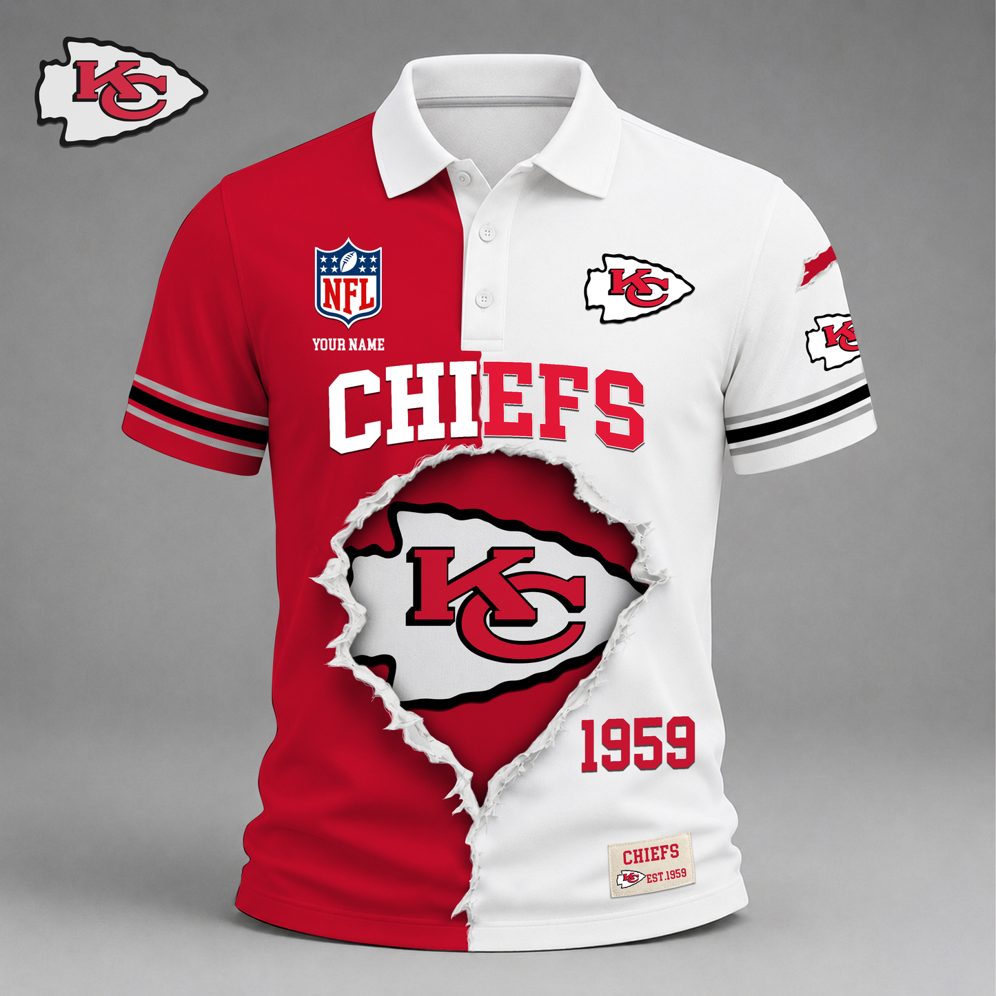 PREMIUM NFL X KCC LUXURY V-Neck POLO SHIRT 150626