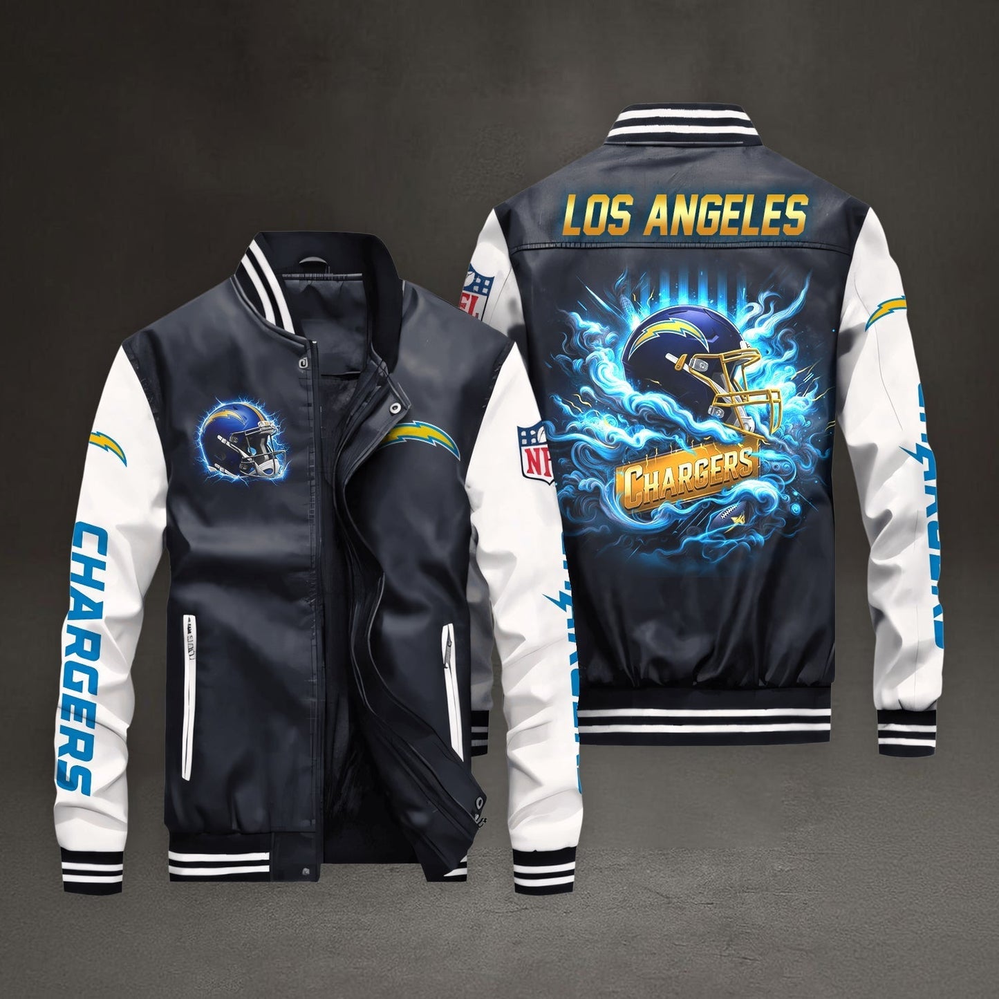 PREMIUM NFL X LAC LEATHER BOMBER JACKET NDT NHM
