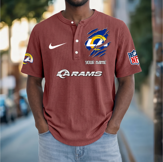 PREMIUM NFL  X  LAR Crew neck button Henry Shirt Limited Editions NDT VHM 230426