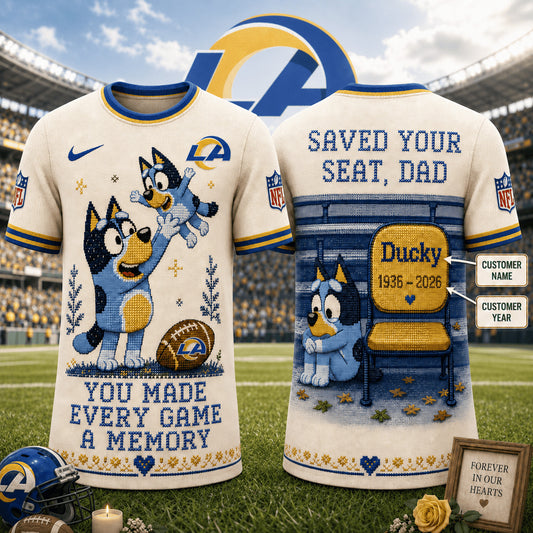 PREMIUM NFL X LAR Custom Premium NFL 3D Faux-Stitch Dad Memorial Shirt NDT NTN 220526