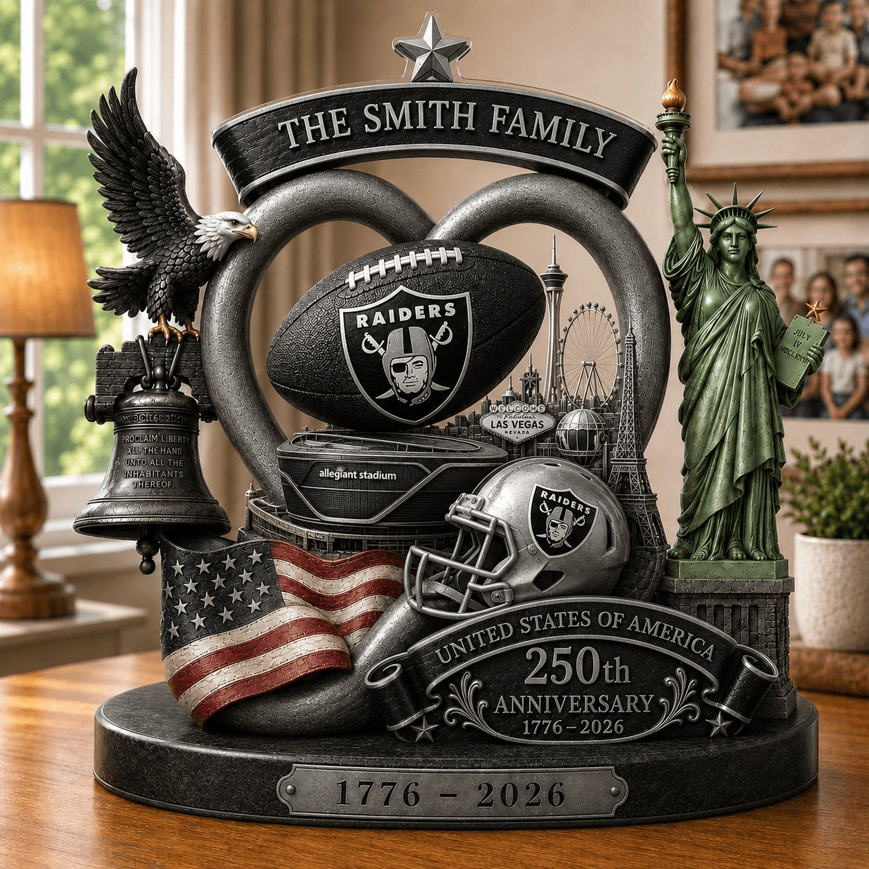 PREMIUM NFL X LV Team Mix 250th Anniversary Acrylic Block Plaque Custom Name  120626