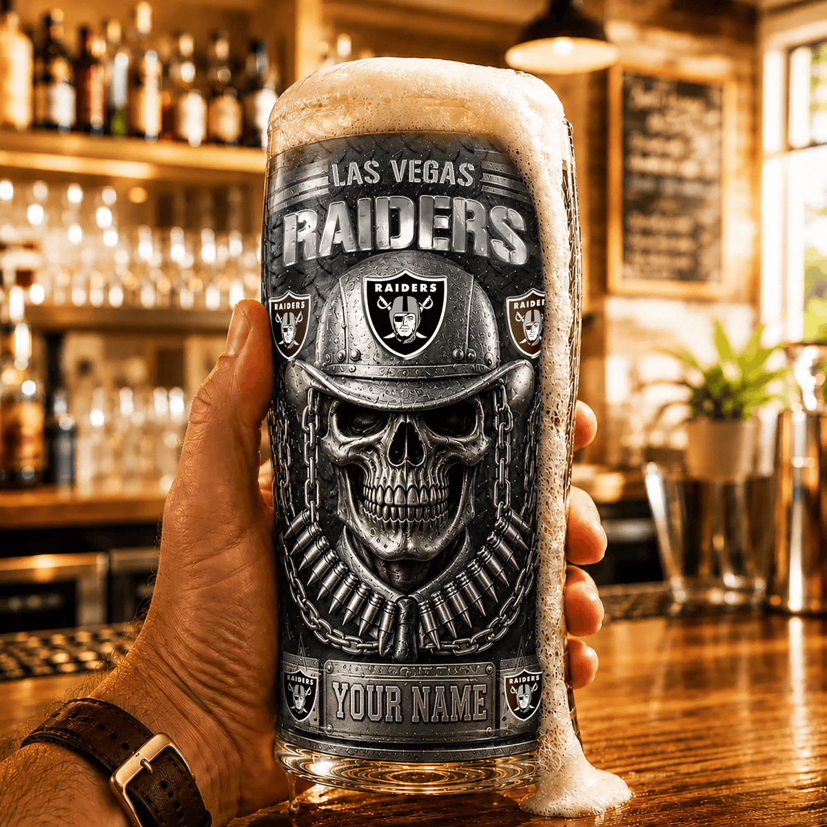 PREMIUM NFL X LVR Beer Glass Custom Name Gifts For Fan NDT VHM 020626