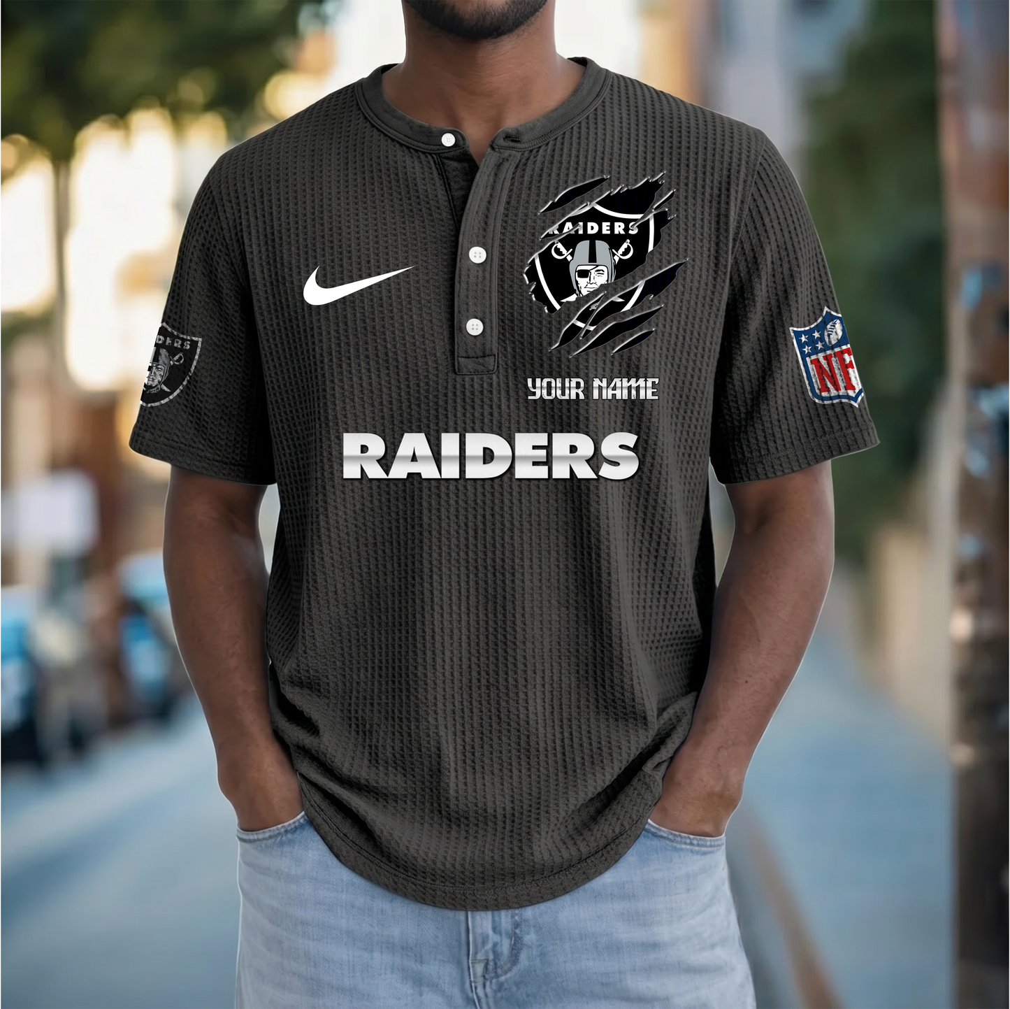 PREMIUM NFL  X  LVR Crew neck button Henry Shirt Limited Editions NDT VHM 230426