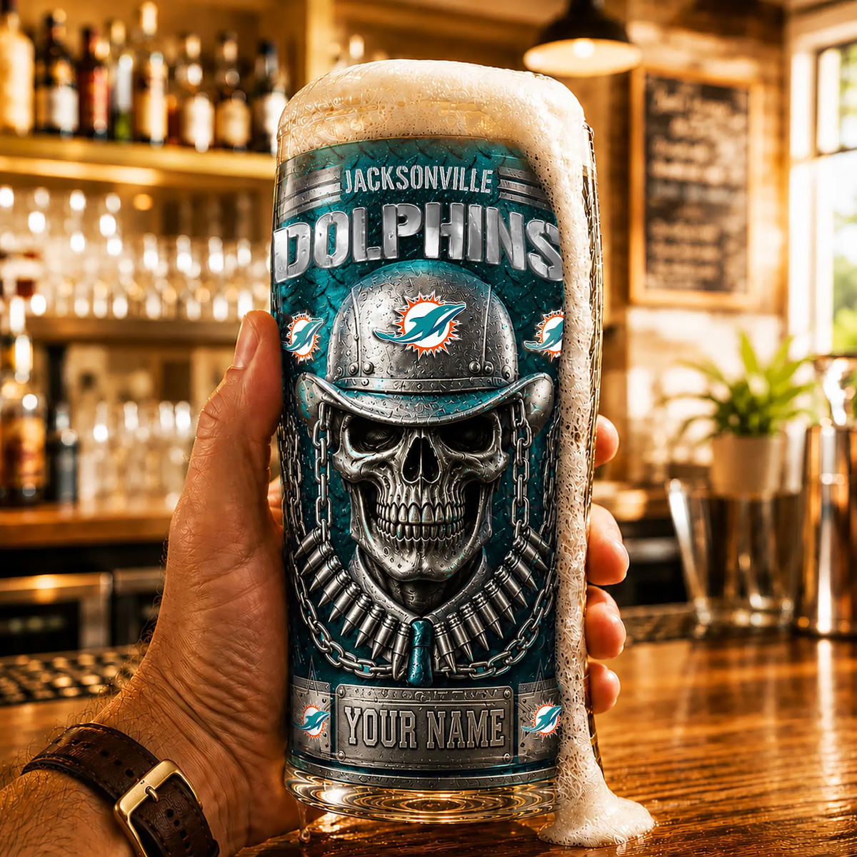 PREMIUM NFL X MD Beer Glass Custom Name Gifts For Fan NDT VHM 020626