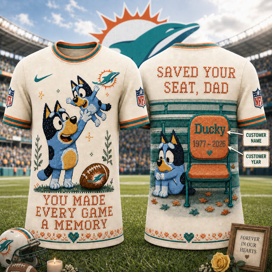 PREMIUM NFL X MD Custom Premium NFL 3D Faux-Stitch Dad Memorial Shirt NDT NTN 220526