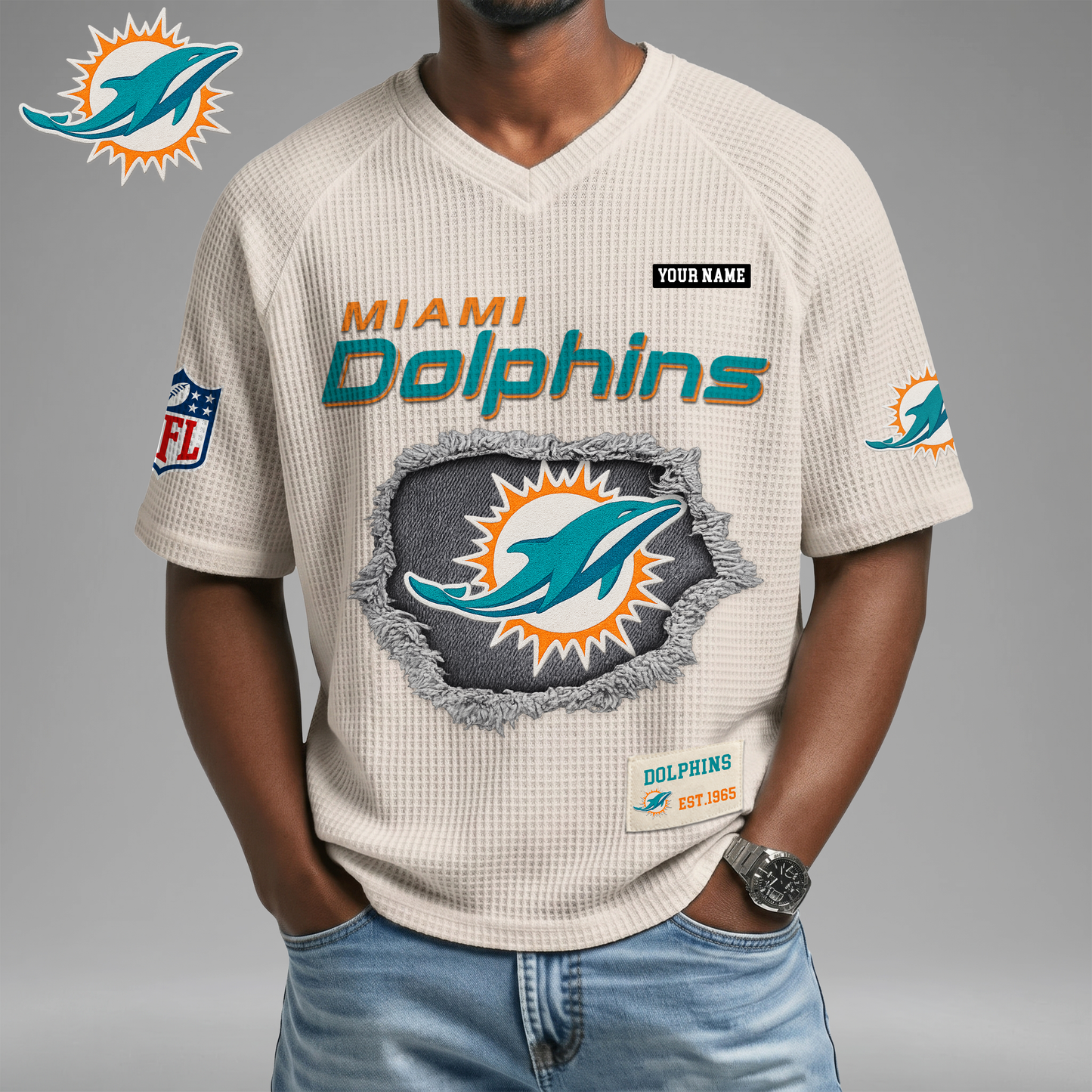 PREMIUM NFL X MD Game Day Waffle V-neck T-shirt 110626