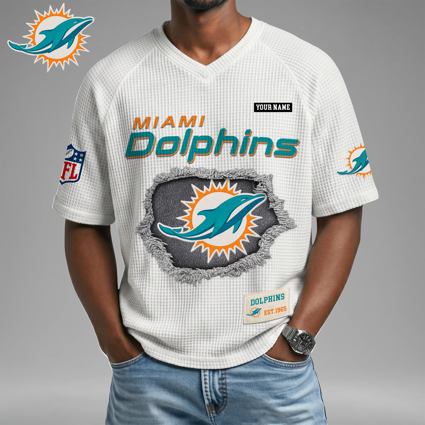 PREMIUM NFL X MD Game Day Waffle V-neck T-shirt 110626