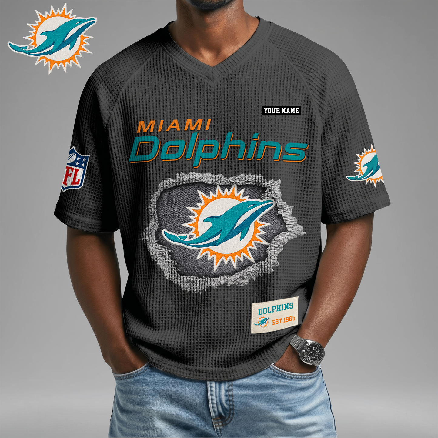 PREMIUM NFL X MD Game Day Waffle V-neck T-shirt 110626