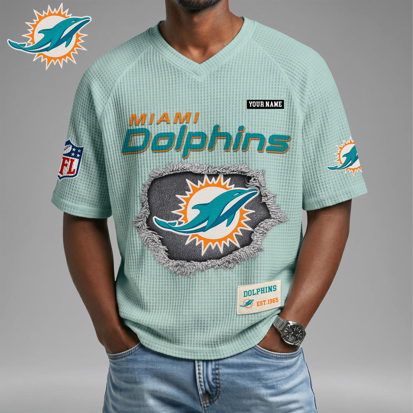 PREMIUM NFL X MD Game Day Waffle V-neck T-shirt 110626