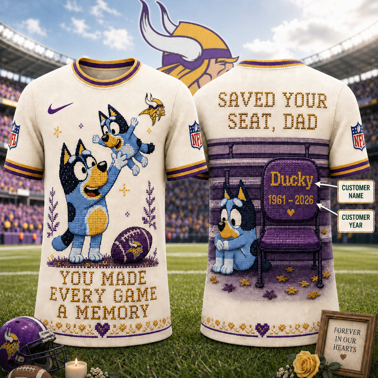 PREMIUM NFL X MV Custom Premium NFL 3D Faux-Stitch Dad Memorial Shirt NDT NTN 220526