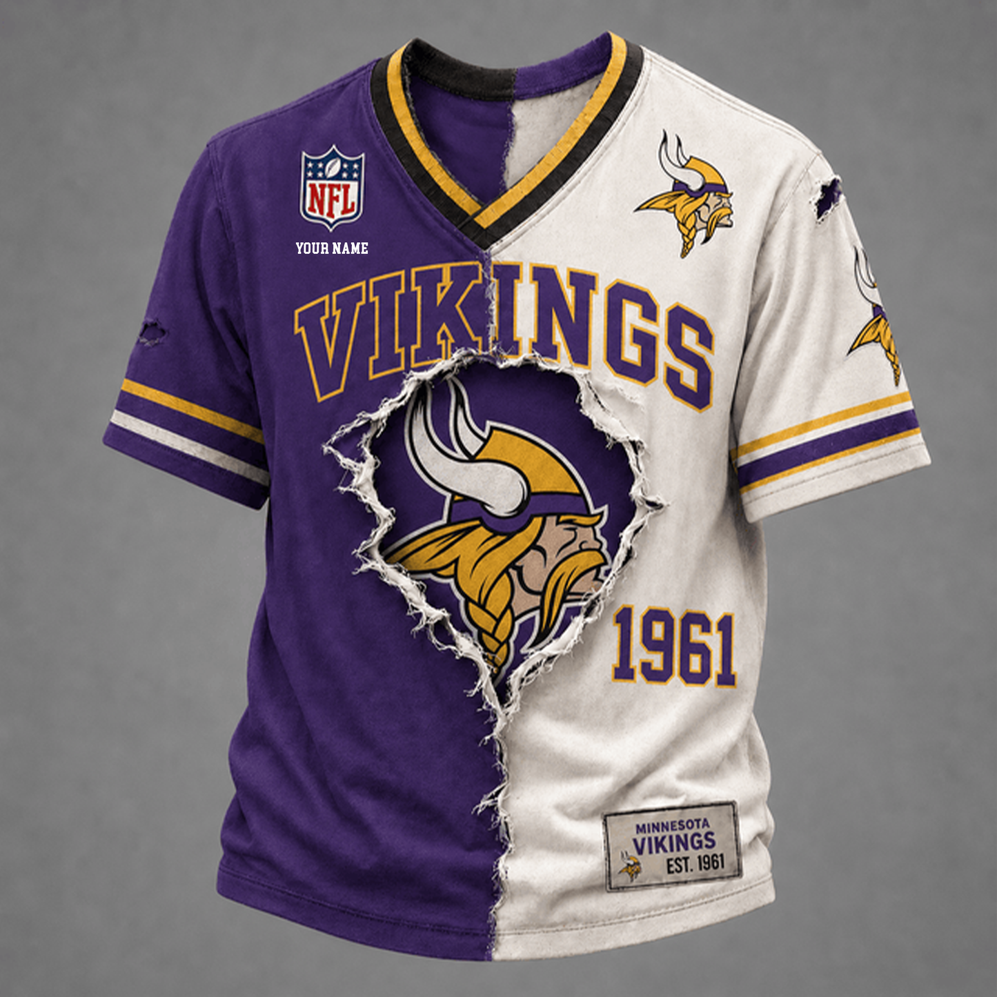 PREMIUM NFL X MV GAME DAY  V-Neck T Shirt FOR SUMMER HOLIDAY NDT VHM 050626