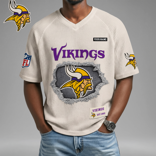 PREMIUM NFL X MV Game Day Waffle V-neck T-shirt 110626