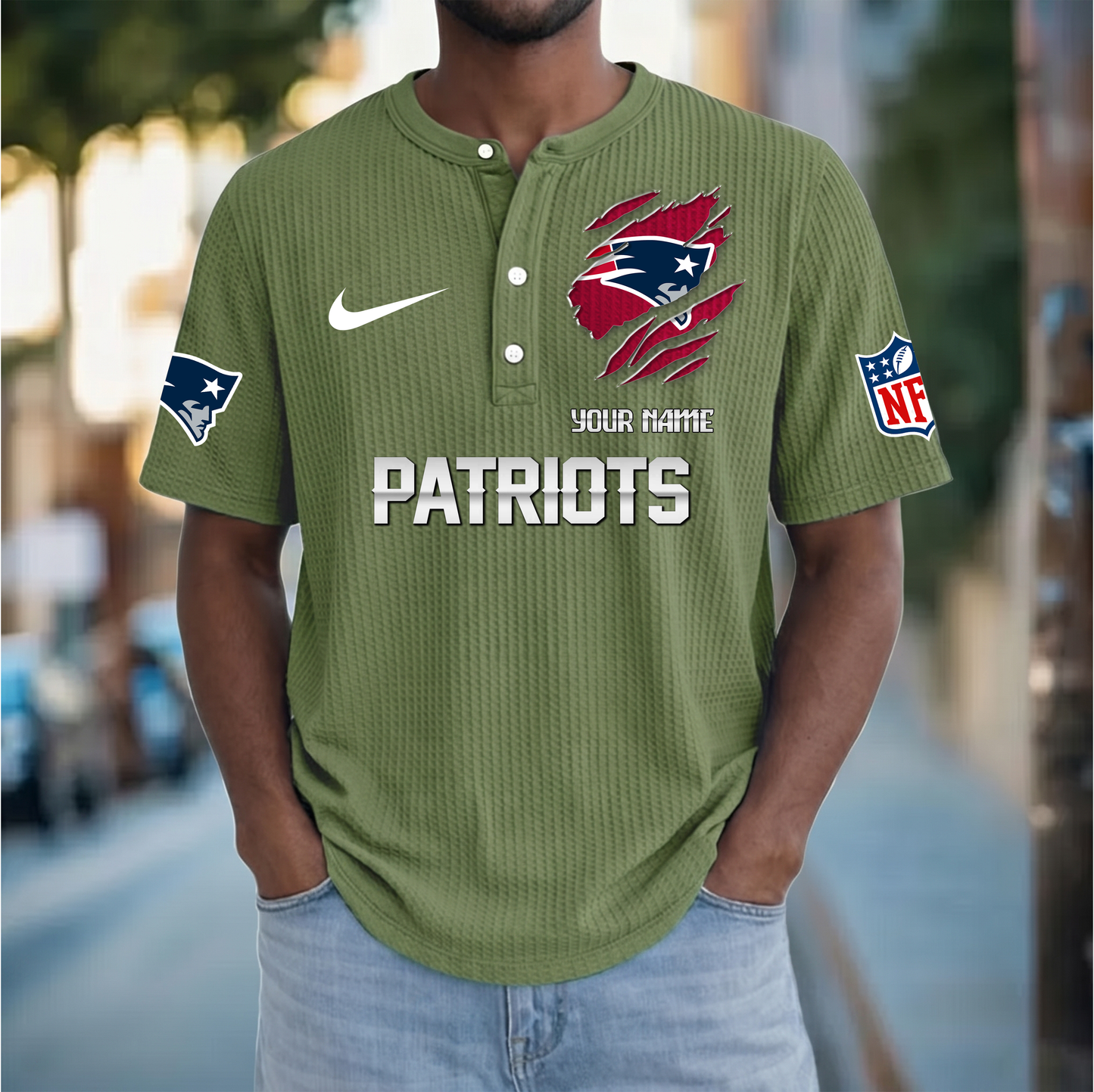 PREMIUM NFL  X  NEP Crew neck button Henry Shirt Limited Editions NDT VHM 230426