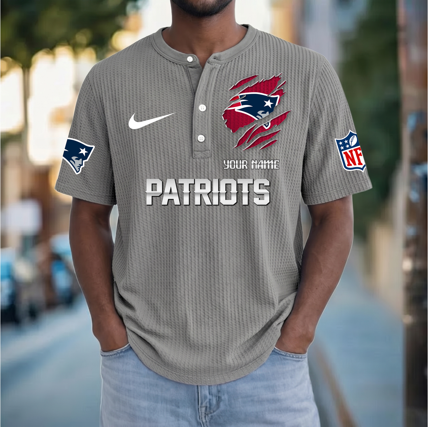 PREMIUM NFL  X  NEP Crew neck button Henry Shirt Limited Editions NDT VHM 230426
