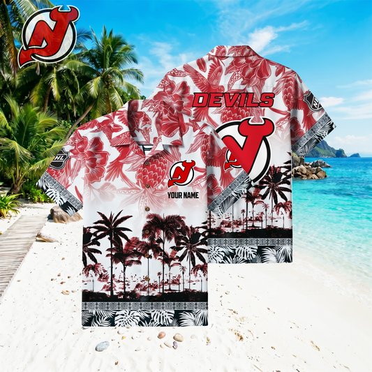 PREMIUM NHL X NJD Floral With Parrots Hawaiian Shirt NDT VHM 060526
