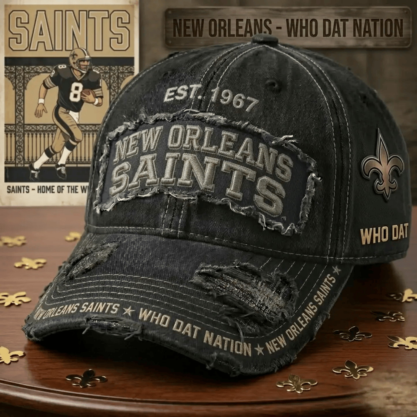 PREMIUM NFL X NO Denim Washed Custom Name HAT NDT NHM 050526