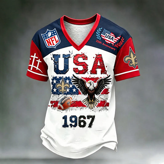 PREMIUM NFL X NO LUXURY V-Neck T- Shirt V3 130626