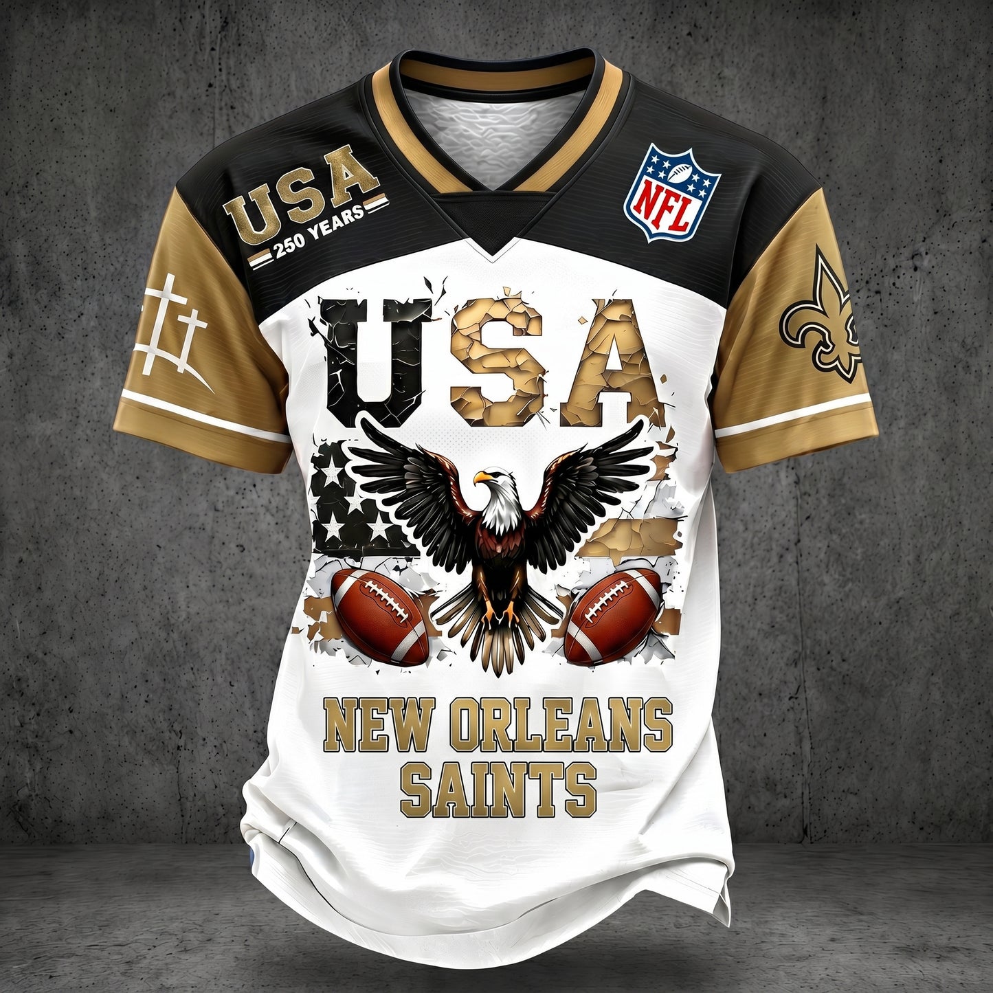 PREMIUM NFL X NOS 250TH anniversary LUXURY V-Neck T- Shirt 130626