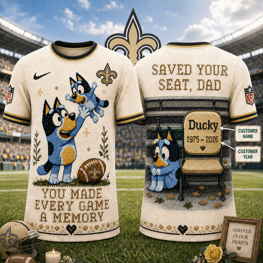 PREMIUM NFL X NOS Custom Premium NFL 3D Faux-Stitch Dad Memorial Shirt NDT NTN 220526