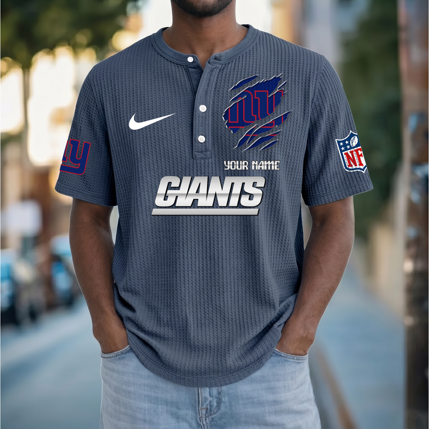 PREMIUM NFL  X  NYG Crew neck button Henry Shirt Limited Editions NDT VHM 230426