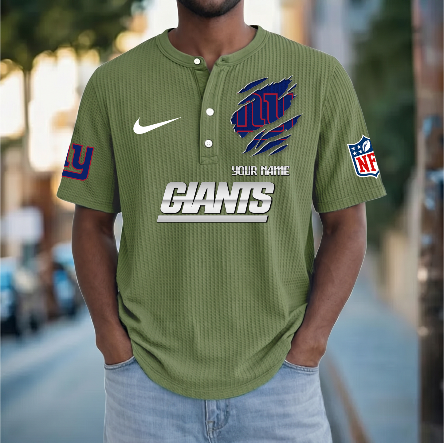 PREMIUM NFL  X  NYG Crew neck button Henry Shirt Limited Editions NDT VHM 230426