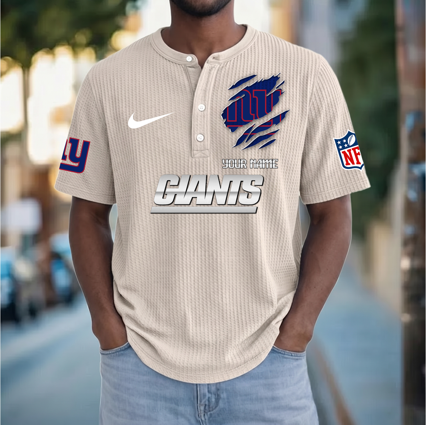 PREMIUM NFL  X  NYG Crew neck button Henry Shirt Limited Editions NDT VHM 230426