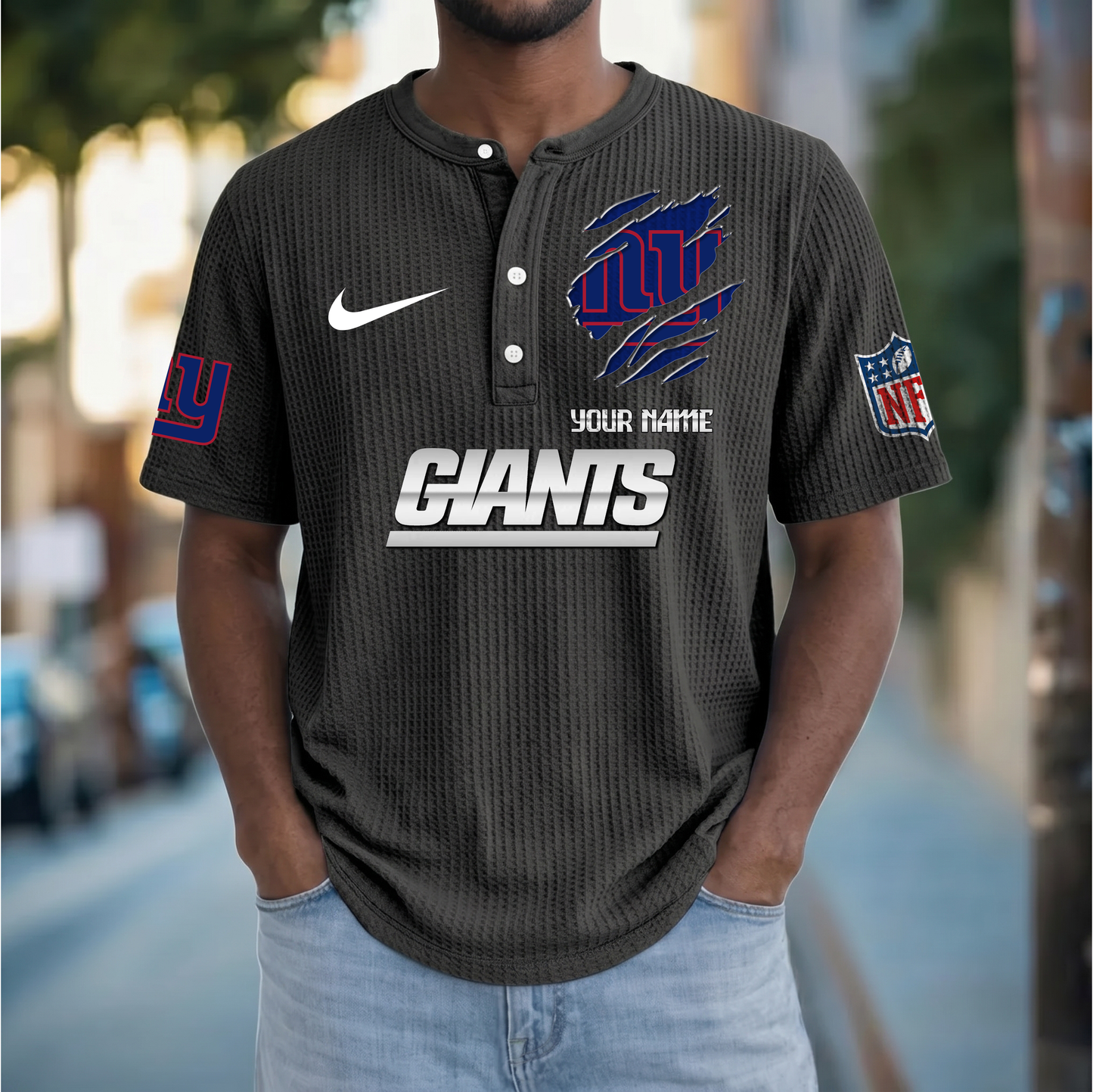PREMIUM NFL  X  NYG Crew neck button Henry Shirt Limited Editions NDT VHM 230426