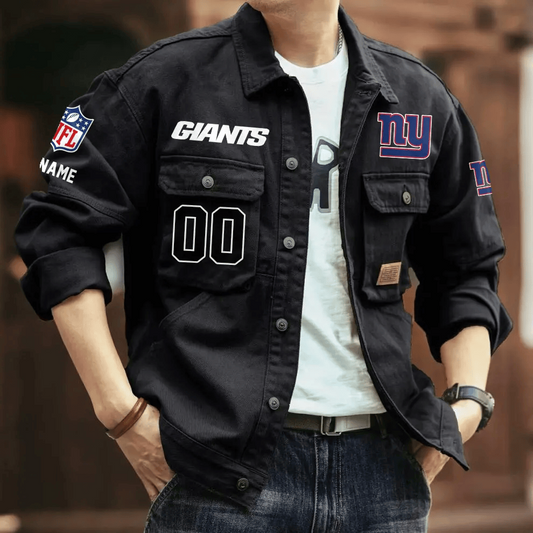 PREMIUM NFL X NYG Men's Denim Autumn Jackets NDT VHM 090626