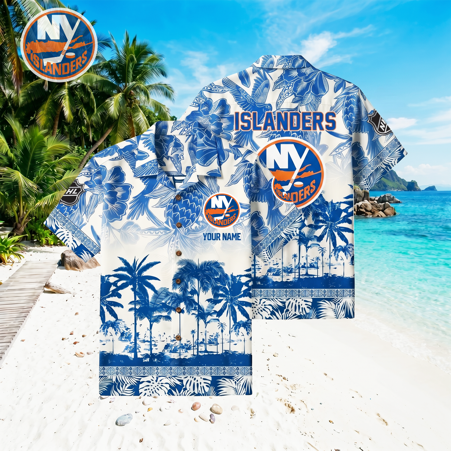 PREMIUM NHL X NYI Floral With Parrots Hawaiian Shirt NDT VHM 060526