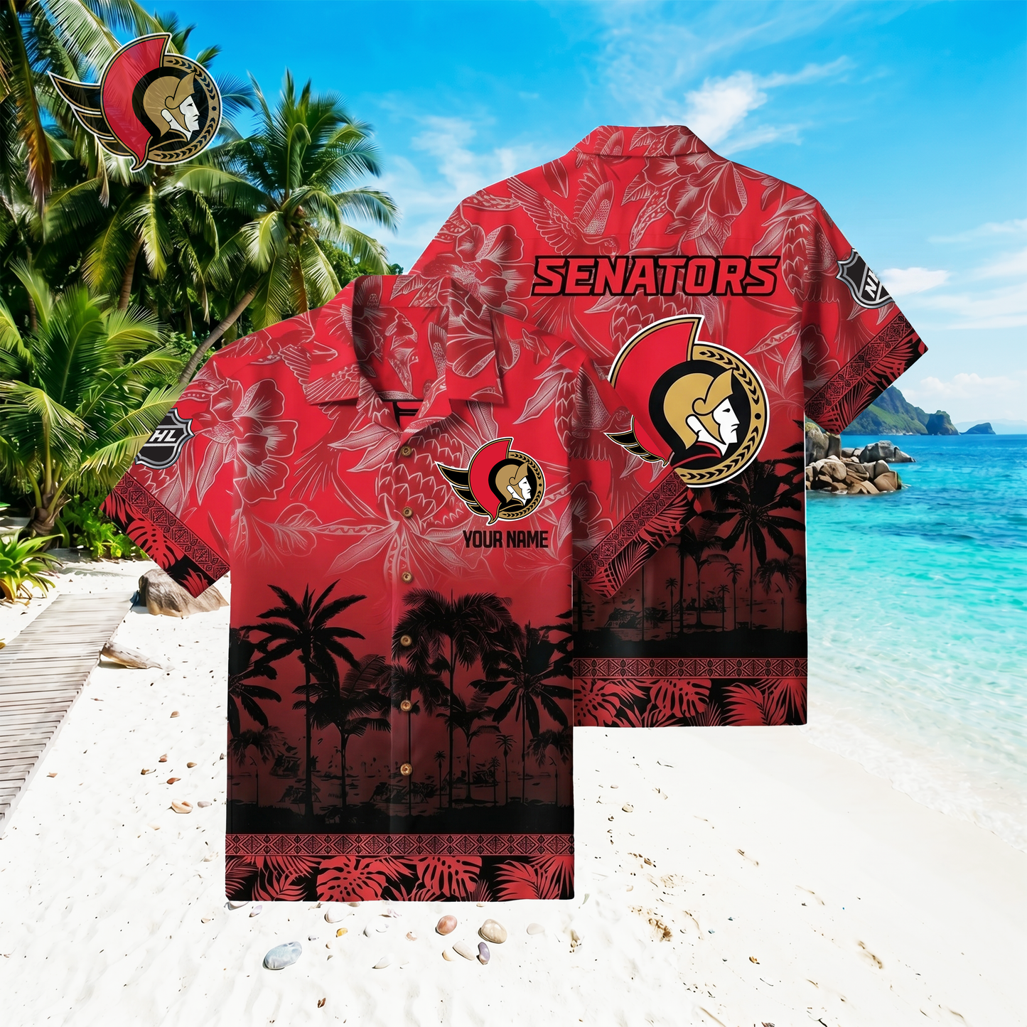 PREMIUM NHL X OS Floral With Parrots Hawaiian Shirt NDT VHM 060526
