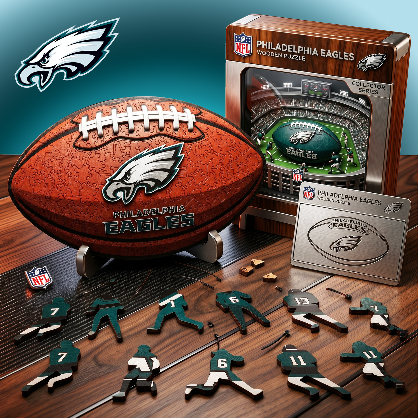 PREMIUM NFL X PE 3D Platinum Wooden Puzzle  Gift For Fan Limited Editions NDT VHM 030626