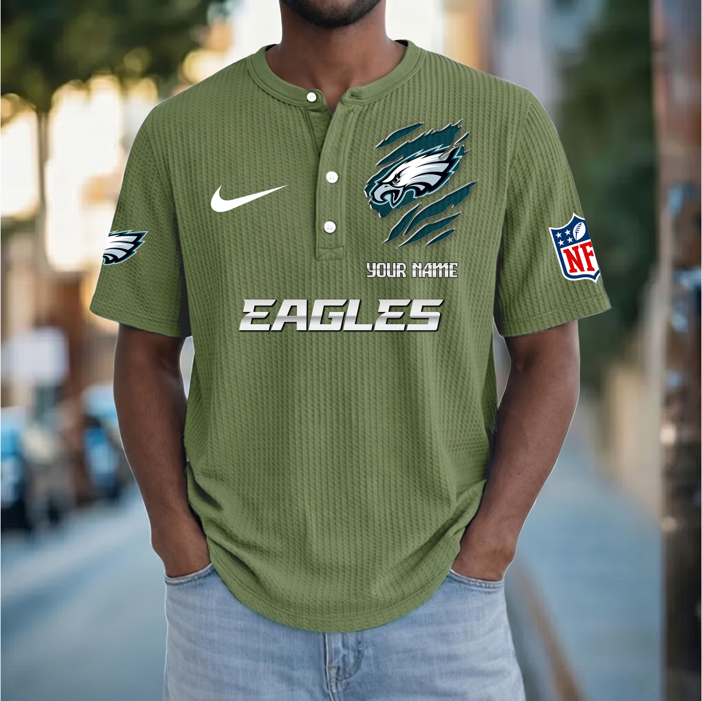 PREMIUM NFL  X  PE Crew neck button Henry Shirt Limited Editions NDT VHM 230426
