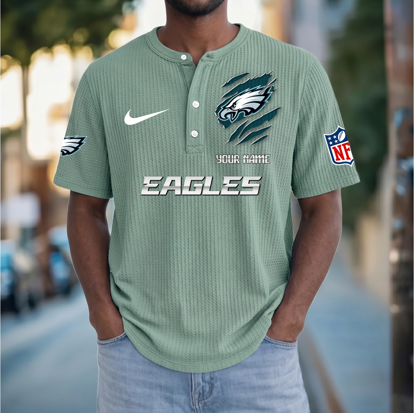 PREMIUM NFL  X  PE Crew neck button Henry Shirt Limited Editions NDT VHM 230426