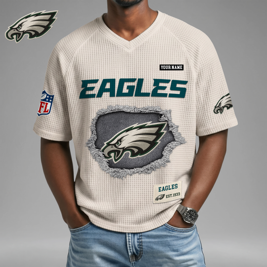 PREMIUM NFL X PE Game Day Waffle V-neck T-shirt 110626