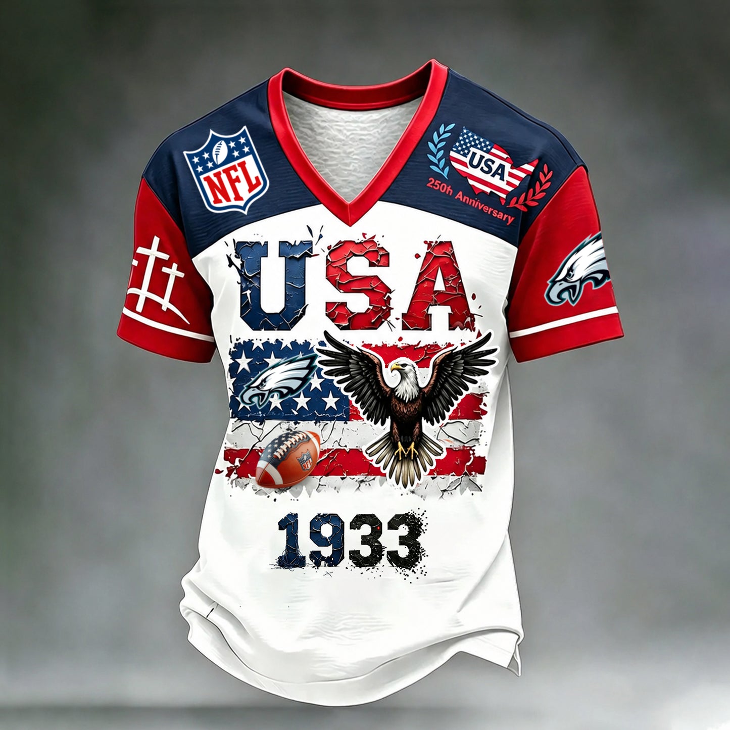 PREMIUM NFL X PHI LUXURY V-Neck T- Shirt V3 130626