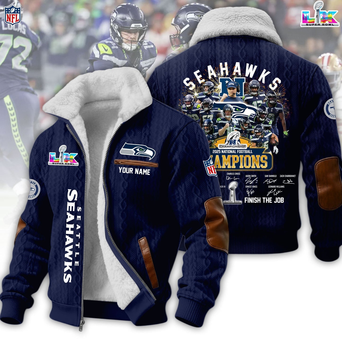 PREMIUM NFL X SEAHAW Fleece Jacket For Championship NDT LVH