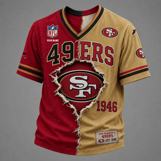 PREMIUM NFL X SF GAME DAY  V-Neck T Shirt FOR SUMMER HOLIDAY NDT VHM 050626