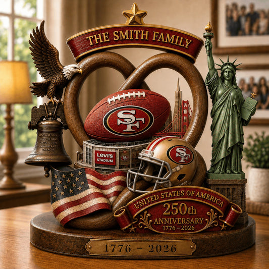 PREMIUM NFL X SF Team Mix 250th Anniversary Acrylic Block Plaque Custom Name  120626