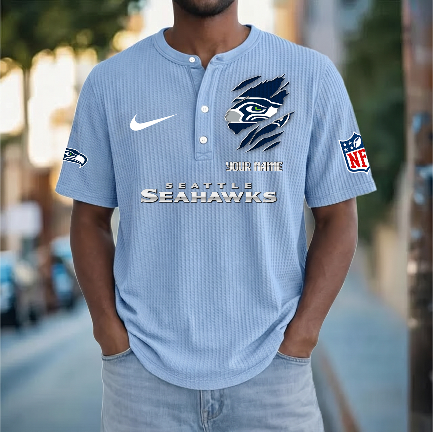 PREMIUM NFL  X  SS Crew neck button Henry Shirt Limited Editions NDT VHM 230426
