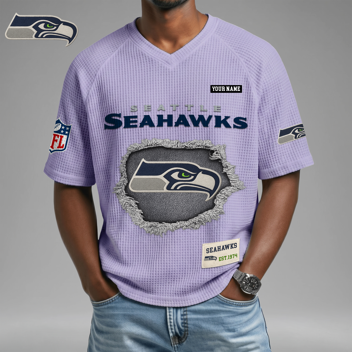 PREMIUM NFL X SS Game Day Waffle V-neck T-shirt 110626
