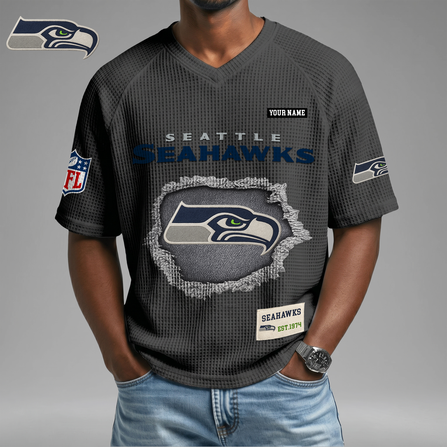 PREMIUM NFL X SS Game Day Waffle V-neck T-shirt 110626
