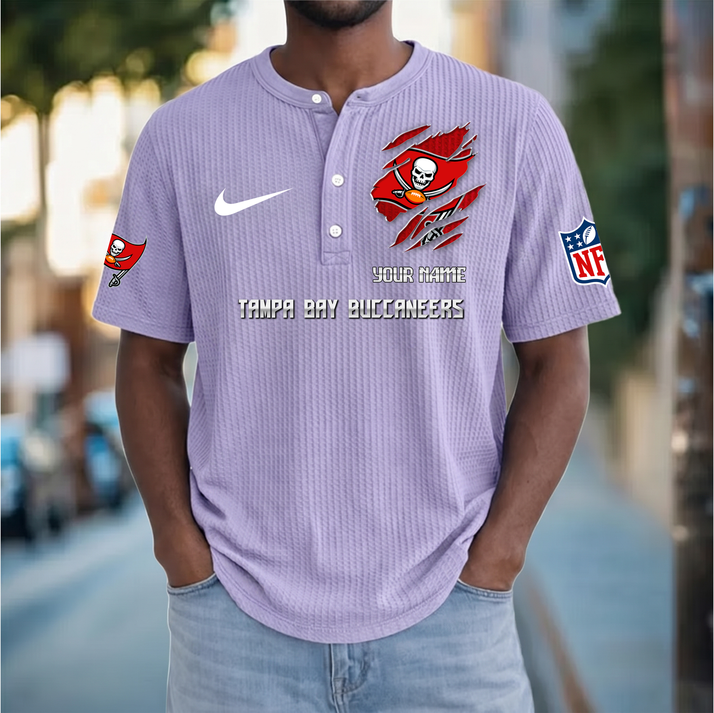 PREMIUM NFL  X  TBB Crew neck button Henry Shirt Limited Editions NDT VHM 230426